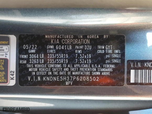 2023 Kia Carnival SX Prestige with VIN KNDNE5H37P6208502, listed as a Copart auction lot 74029204 with 14,183 mi miles and Salvage Title. Bid and sale history available at carsss.com. Image 13.
