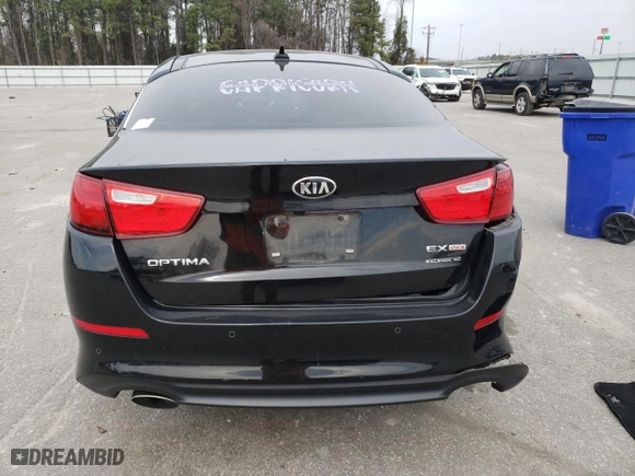 2015 Kia Optima EX with VIN 5XXGN4A78FG419059, listed as a Copart auction lot 47204785 with 0 mi miles and Salvage Title. Bid and sale history available at carsss.com. Image 6.