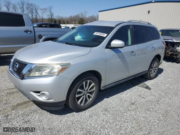 2013 Nissan Pathfinder SV with VIN 5N1AR2MN1DC601042, listed as a Copart auction lot 48748695 with 182,279 mi miles and Salvage Title. Bid and sale history available at carsss.com. Image 1.
