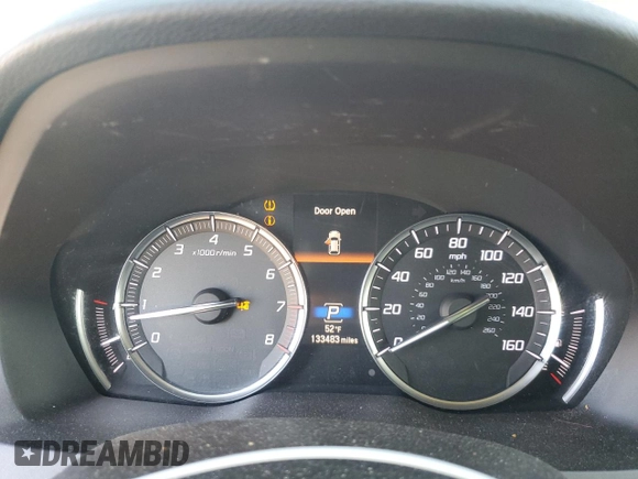 2019 Acura MDX Technology with VIN 5J8YD3H57KL001707, listed as a Copart auction lot 52175315 with 133,483 mi miles and Salvage title. Bid and sale history available at DreamBid. Image 9.