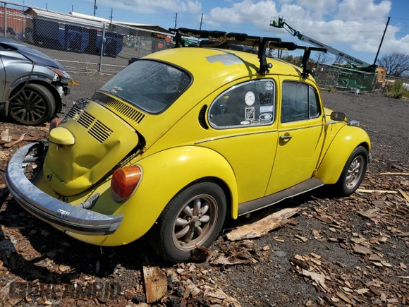 1974 Volkswagen Beetle with VIN 1342675695, listed as a Copart auction lot 71269974 with 18,636 mi miles and Salvage Title. Bid and sale history available at DreamBid. Image 3.