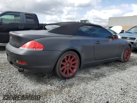 2005 BMW 6 Series 645Ci with VIN WBAEK73485B324653, listed as a Copart auction lot 51782585 with 123,602 mi miles and Clean Title. Bid and sale history available at carsss.com. Image 3.