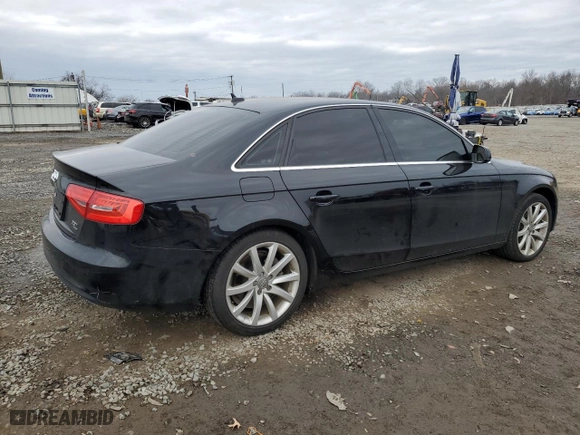 2013 Audi A4 Premium Plus with VIN WAUFFAFL7DN029596, listed as a Copart auction lot 87902975 with 124,737 mi miles and Salvage Title. Bid and sale history available at carsss.com. Image 3.