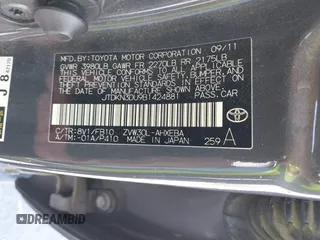 2011 Toyota Prius I z VIN JTDKN3DU9B1424881, wystawiony jako IAAI lot #42462141 z przebiegiem 184 611 mil mil oraz . Historia ofert i sprzedaży dostępna na DreamBid. Obrazek 9.
