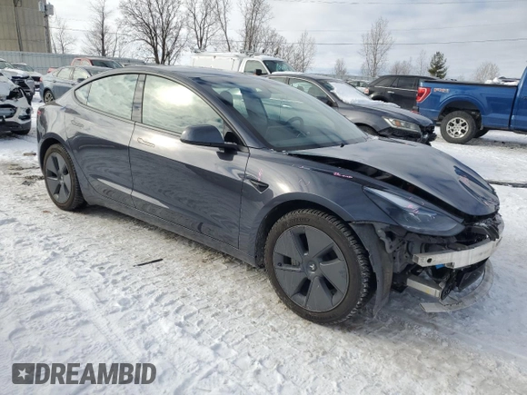 2023 Tesla Model 3 with VIN 5YJ3E1EA7PF417200, listed as a Copart auction lot 46475995 with 85,873 mi miles and Salvage Title. Bid and sale history available at DreamBid. Image 4.