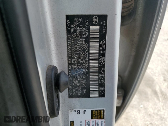 2010 Toyota Prius II z VIN JTDKN3DU4A0074239, wystawiony jako Copart lot #55297375 z przebiegiem 232 597 mil mil oraz Szkoda całkowita • Salvage title. Historia ofert i sprzedaży dostępna na DreamBid. Obrazek 13.