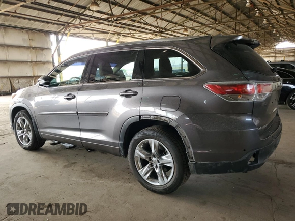 2015 Toyota Highlander Limited with VIN 5TDDCRFHXFS008056, listed as a Copart auction lot 58560055 with 157,155 mi miles and Salvage title. Bid and sale history available at DreamBid. Image 2.