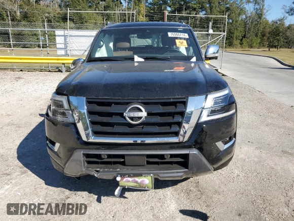 2023 Nissan Armada Platinum with VIN JN8AY2DA5P9403140, listed as a Copart auction lot 76986714 with 25,852 mi miles and Salvage Title. Bid and sale history available at carsss.com. Image 5.