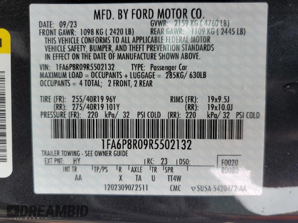 2024 Ford Mustang Dark Horse with VIN 1FA6P8R09R5502132, listed as a Copart auction lot 63919374 with 18,696 mi miles and Salvage Title. Bid and sale history available at carsss.com. Image 13.