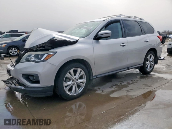 2018 Nissan Pathfinder SV with VIN 5N1DR2MN0JC671320, listed as a Copart auction lot 48250555 with 0 mi miles and Salvage Title. Bid and sale history available at carsss.com. Image 1.