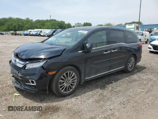 2018 Honda Odyssey Elite with VIN 5FNRL6H92JB050180, listed as a Copart auction lot 60478375 with 104,776 mi miles and Salvage title. Bid and sale history available at DreamBid. Image 1.