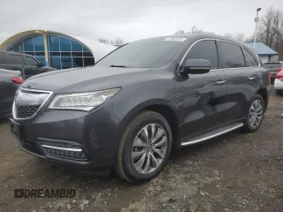 2015 Acura MDX Tech Pkg with VIN 5FRYD4H42FB004128, listed as a Copart auction lot 47946585 with 142,090 mi miles and Salvage Title. Bid and sale history available at carsss.com. Image 1.