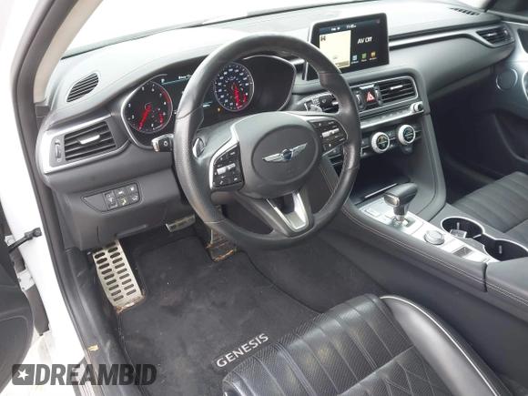 2020 Genesis G70 3.3T with VIN KMTG34LEXLU060919, listed as a IAAI auction lot 41619579 with 69,859 mi miles. Bid and sale history available at carsss.com. Image 18.