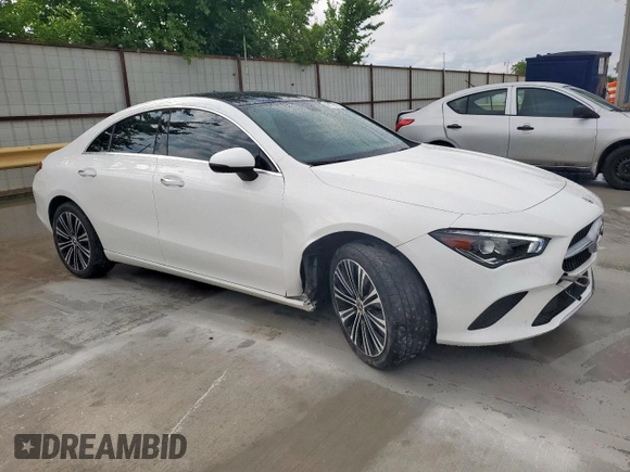 2023 Mercedes-Benz CLA 250 with VIN W1K5J4HB1PN412785, listed as a Copart auction lot 58172615 with 22,998 mi miles and Salvage title. Bid and sale history available at DreamBid. Image 4.