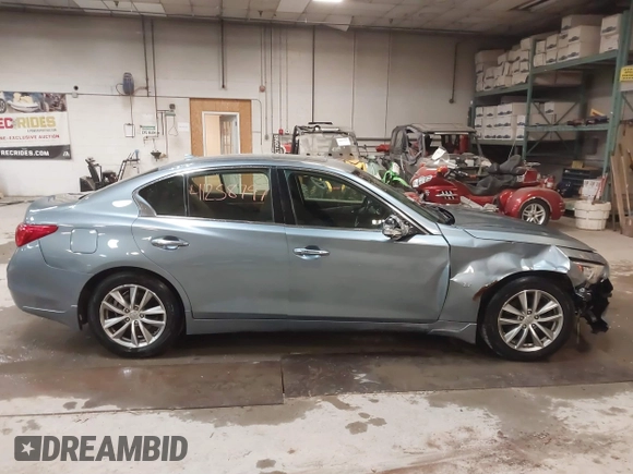 2015 Infiniti Q50 Premium with VIN JN1BV7AR2FM414613, listed as a IAAI auction lot 41258797 with 162,822 mi miles. Bid and sale history available at carsss.com. Image 13.
