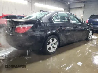 2007 BMW 5 Series 530xi with VIN WBANF73597CU25081, listed as a Copart auction lot 45672795 with 76,894 mi miles and Salvage Title. Bid and sale history available at carsss.com. Image 3.