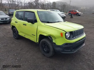 2018 Jeep Renegade Sport with VIN ZACCJBAB2JPJ01961, listed as a IAAI auction lot 41925481 with 184,707 mi miles. Bid and sale history available at carsss.com. Image 1.