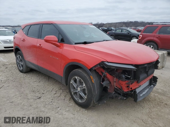 2023 Chevrolet Blazer LT with VIN 3GNKBHR42PS227899, listed as a Copart auction lot 45288295 with 30,408 mi miles and Salvage title. Bid and sale history available at DreamBid. Image 4.