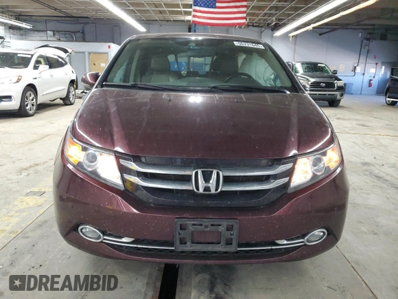 2014 Honda Odyssey Touring with VIN 5FNRL5H93EB079817, listed as a Copart auction lot 56231645 with 65,521 mi miles and Salvage title. Bid and sale history available at DreamBid. Image 5.
