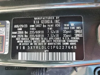 2023 Kia Sorento X-Line S with VIN 5XYRLDLC1PG227648, listed as a Copart auction lot 80270424 with 10,097 mi miles and Clean Title. Bid and sale history available at carsss.com. Image 16.