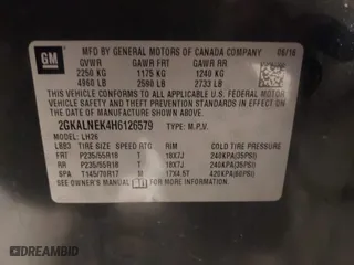 2017 GMC Terrain SLE with VIN 2GKALNEK4H6126579, listed as a IAAI auction lot 41351972 with 150,381 mi miles. Bid and sale history available at carsss.com. Image 9.