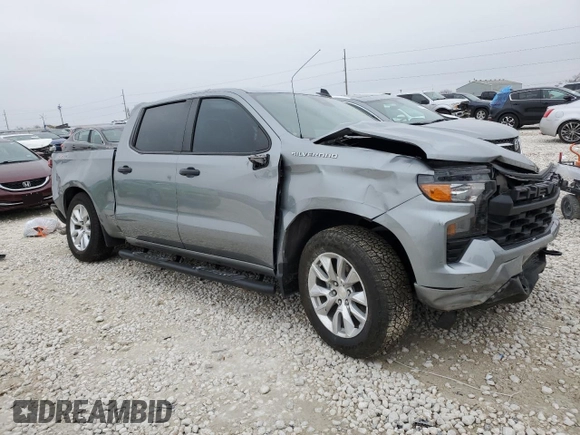2024 Chevrolet Silverado 1500 Custom with VIN 1GCPDBEK0RZ159795, listed as a Copart auction lot 46413985 with 52,454 mi miles and Salvage Title. Bid and sale history available at DreamBid. Image 4.
