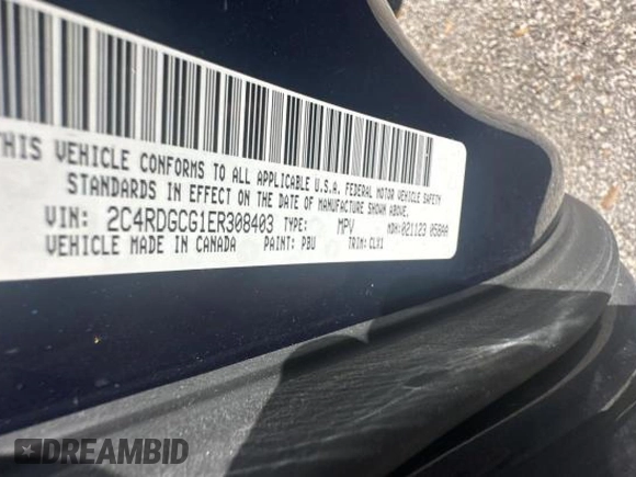 2014 Dodge Grand Caravan SXT with VIN 2C4RDGCG1ER308403, listed as a Copart auction lot 47603045 with 131,847 mi miles and Clean Title. Bid and sale history available at DreamBid. Image 10.