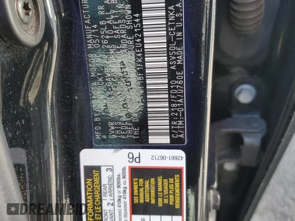 2014 Toyota Camry L with VIN 4T1BF1FK4EU421544, listed as a Copart auction lot 51971755 with 209,994 mi miles and Salvage Title. Bid and sale history available at carsss.com. Image 12.