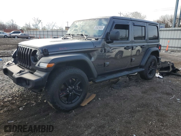 2021 Jeep Wrangler Unlimited Sport Altitude with VIN 1C4HJXDG0MW521769, listed as a Copart auction lot 53625925 with 34,074 mi miles and Salvage title. Bid and sale history available at DreamBid. Image 1.