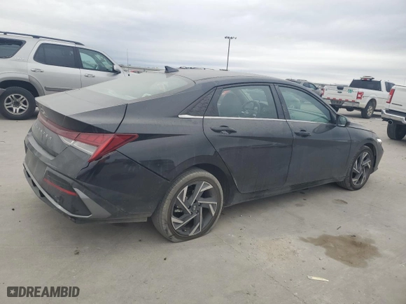 2025 Hyundai Elantra SEL Convenience with VIN KMHLS4DGXSU900644, listed as a Copart auction lot 42641075 with 6,392 mi miles and Salvage Title. Bid and sale history available at carsss.com. Image 3.