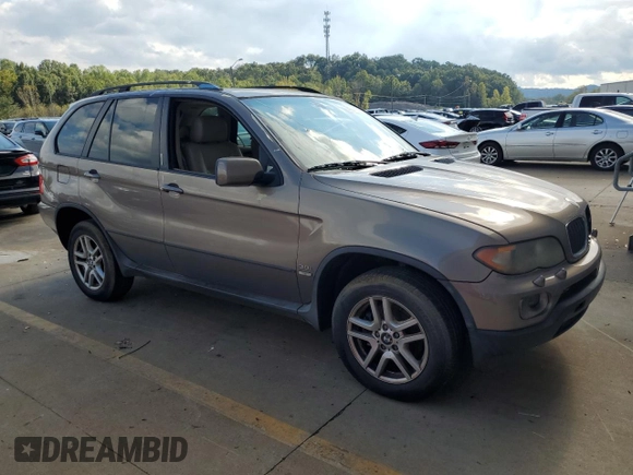 2005 BMW X5 3.0i with VIN 5UXFA13575LY08595, listed as a Copart auction lot 74035304 with 241,589 mi miles and Clean Title. Bid and sale history available at carsss.com. Image 4.
