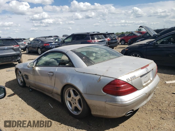 2003 Mercedes-Benz SL 500 z VIN WDBSK75F13F032092, wystawiony jako Copart lot #75596144 z przebiegiem 43 508 mil mil oraz Nie do naprawy • Non repairable. Historia ofert i sprzedaży dostępna na DreamBid. Obrazek 2.