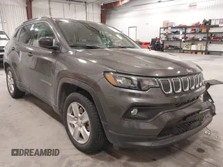 2022 Jeep Compass Latitude with VIN 3C4NJCBB1NT228814, listed as a IAAI auction lot 41420501 with 36,993 mi miles and . Bid and sale history available at DreamBid. Image 1.