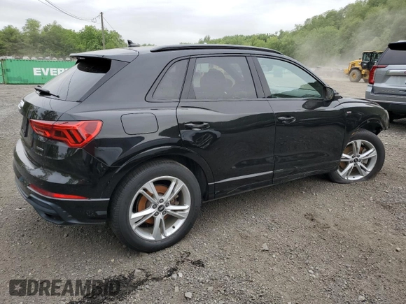 2021 Audi Q3 S line Premium with VIN WA1DECF39M1024927, listed as a Copart auction lot 58992105 with 100,886 mi miles and Salvage title. Bid and sale history available at DreamBid. Image 3.