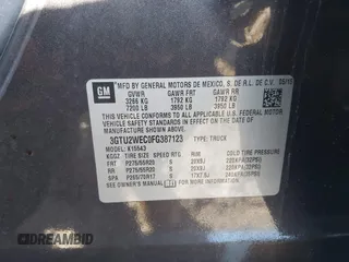 2015 GMC Sierra 1500 Denali with VIN 3GTU2WEC0FG387123, listed as a IAAI auction lot 41420286 with 178,385 mi miles. Bid and sale history available at carsss.com. Image 9.