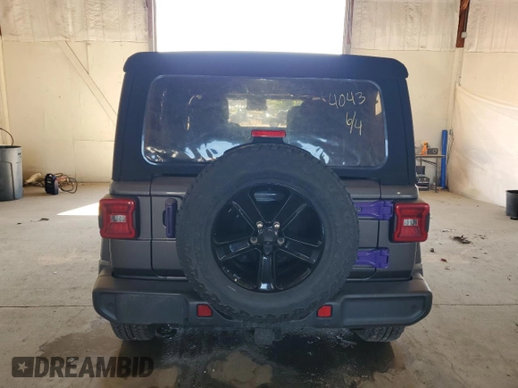 2021 Jeep Wrangler Unlimited Sport S with VIN 1C4HJXDG3MW544043, listed as a Copart auction lot 56559015 with 84,344 mi miles and Salvage title. Bid and sale history available at DreamBid. Image 6.