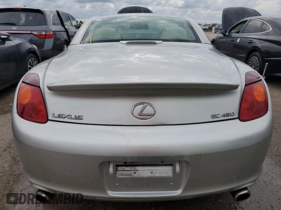 2002 Lexus SC with VIN JTHFN48Y420004275, listed as a Copart auction lot 75213054 with Not Provided miles and Non Repairable. Bid and sale history available at carsss.com. Image 6.