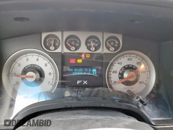 2010 Ford F-150 XL with VIN 1FTFX1CV9AKB84802, listed as a Copart auction lot 56970445 with 220,404 mi miles and Salvage title. Bid and sale history available at DreamBid. Image 9.