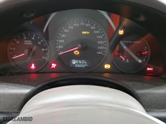 2005 Chevrolet Malibu LT with VIN 1G1ZU54885F133420, listed as a Copart auction lot 48054225 with 109,202 mi miles and Non Repairable. Bid and sale history available at carsss.com. Image 9.