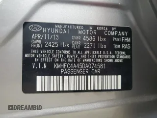 2013 Hyundai Sonata with VIN KMHEC4A45DA074581, listed as a Copart auction lot 55474465 with 144,757 mi miles and Clean Title. Bid and sale history available at carsss.com. Image 12.