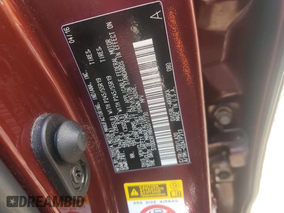 2016 Toyota Highlander Limited with VIN 5TDDCRFH8GS017730, listed as a Copart auction lot 55986315 with 71,593 mi miles and Clean title. Bid and sale history available at DreamBid. Image 13.