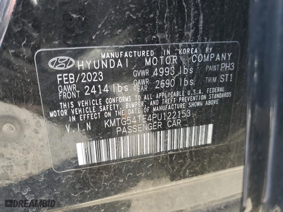 2023 Genesis G70 3.3T with VIN KMTG54TE4PU122153, listed as a Copart auction lot 50794015 with 13,604 mi miles and Salvage Title. Bid and sale history available at carsss.com. Image 14.