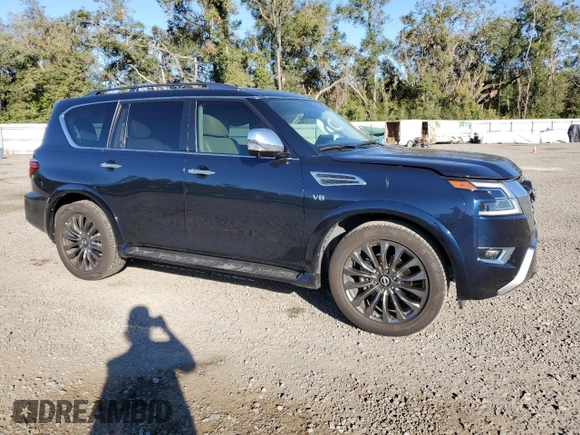 2021 Nissan Armada Platinum with VIN JN8AY2CC6M9145404, listed as a Copart auction lot 81495114 with 48,084 mi miles and Salvage Title. Bid and sale history available at carsss.com. Image 4.