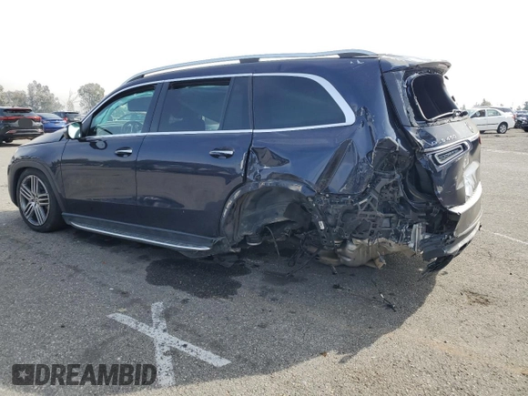 2021 Mercedes-Benz GLS 450 with VIN 4JGFF5KE9MA380689, listed as a Copart auction lot 43480605 with 52,217 mi miles and Salvage title. Bid and sale history available at DreamBid. Image 2.