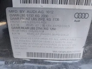 2013 Audi allroad Premium with VIN WA19FAFL8DA142099, listed as a IAAI auction lot 41641097 with 152,559 mi miles. Bid and sale history available at carsss.com. Image 9.