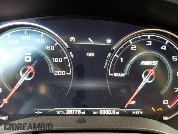 2019 BMW M5 Competition z VIN WBSJF0C50KB447700, wystawiony jako Copart lot #42511853 z przebiegiem 36 776 mil mil oraz . Historia ofert i sprzedaży dostępna na DreamBid. Obrazek 9.