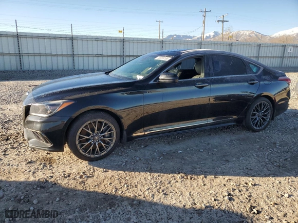 2018 Genesis G80 3.3T Sport with VIN KMHGN4JB9JU271815, listed as a Copart auction lot 46999165 with 96,628 mi miles and Clean Title. Bid and sale history available at carsss.com. Image 1.