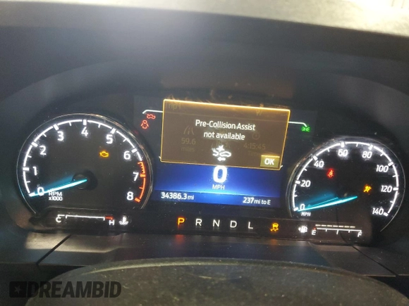 2023 Ford Maverick XL with VIN 3FTTW8F90PRA02339, listed as a Copart auction lot 50934425 with 34,386 mi miles and Salvage Title. Bid and sale history available at DreamBid. Image 9.