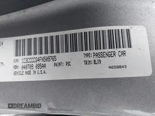 2015 Chrysler 200 C with VIN 1C3CCCCG4FN509765, listed as a IAAI auction lot 41080368 with 86,378 mi miles and . Bid and sale history available at carsss.com. Image 9.