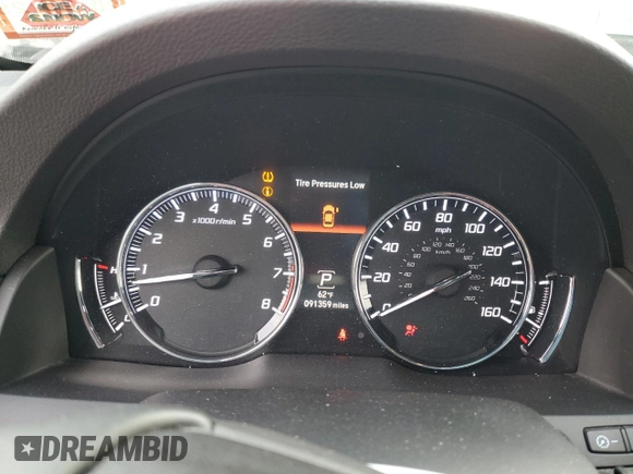 2015 Acura RLX Tech Pkg with VIN JH4KC1F50FC000420, listed as a Copart auction lot 81110914 with 91,359 mi miles and Salvage Title. Bid and sale history available at carsss.com. Image 9.